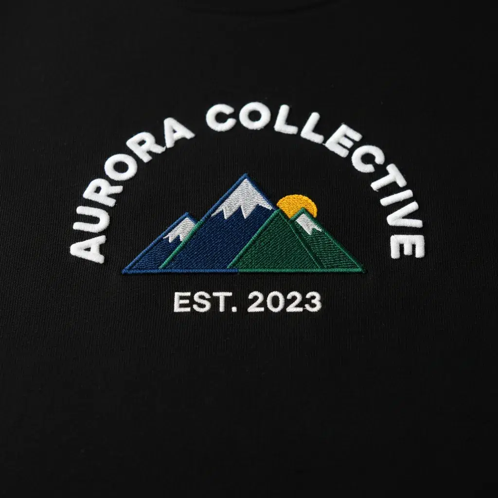 Advanced Branding Methods - Aurora Collective embroidery